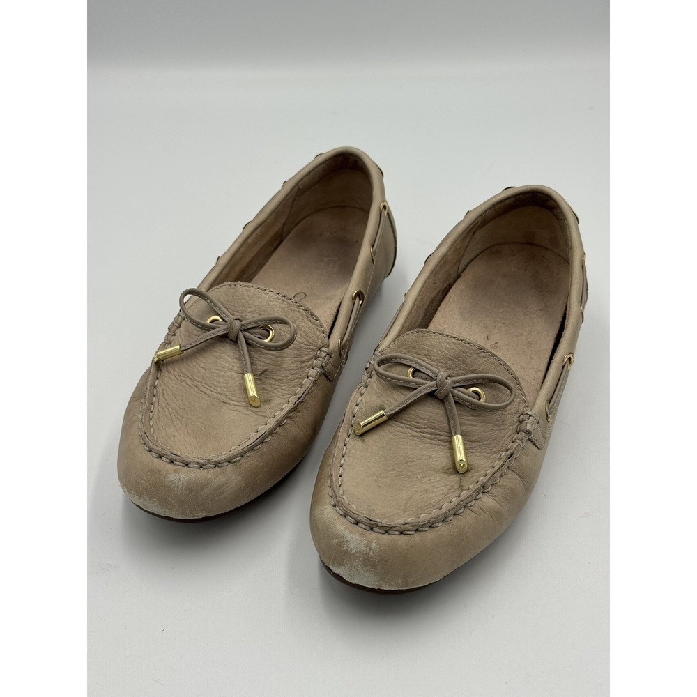 Vionic Leather Loafer Sz 6.5 Wide Comfort Beige